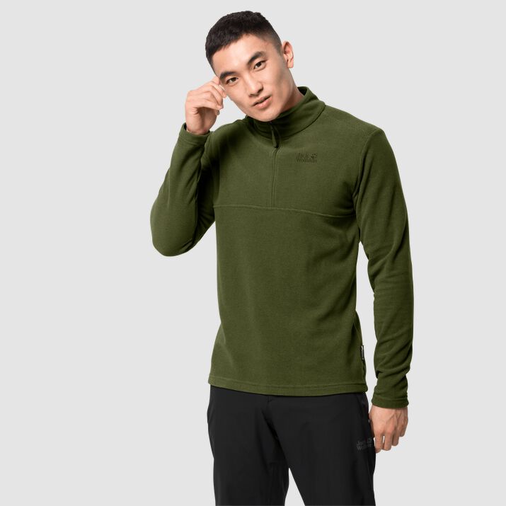 Jack Wolfskin Mens Arco Fleece Jumper Green Stripes 295108IYU